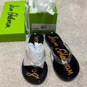 Sam Edelman Black and Clear Jelly Sandals